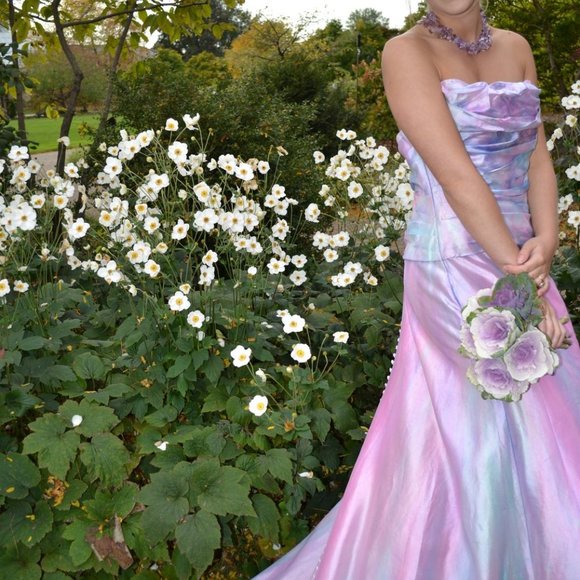 NEW Bohemian Beach Wedding Dress 6 8 10 dyed pink rose white purple blue medium - Picture 6 of 13